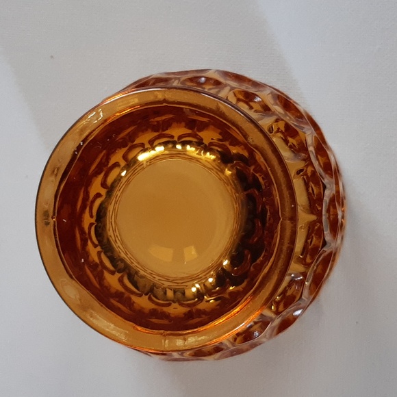 Vintage Fenton, Amber Glass Colonial Thumbprint Sugar Bowl - Picture 11 of 11